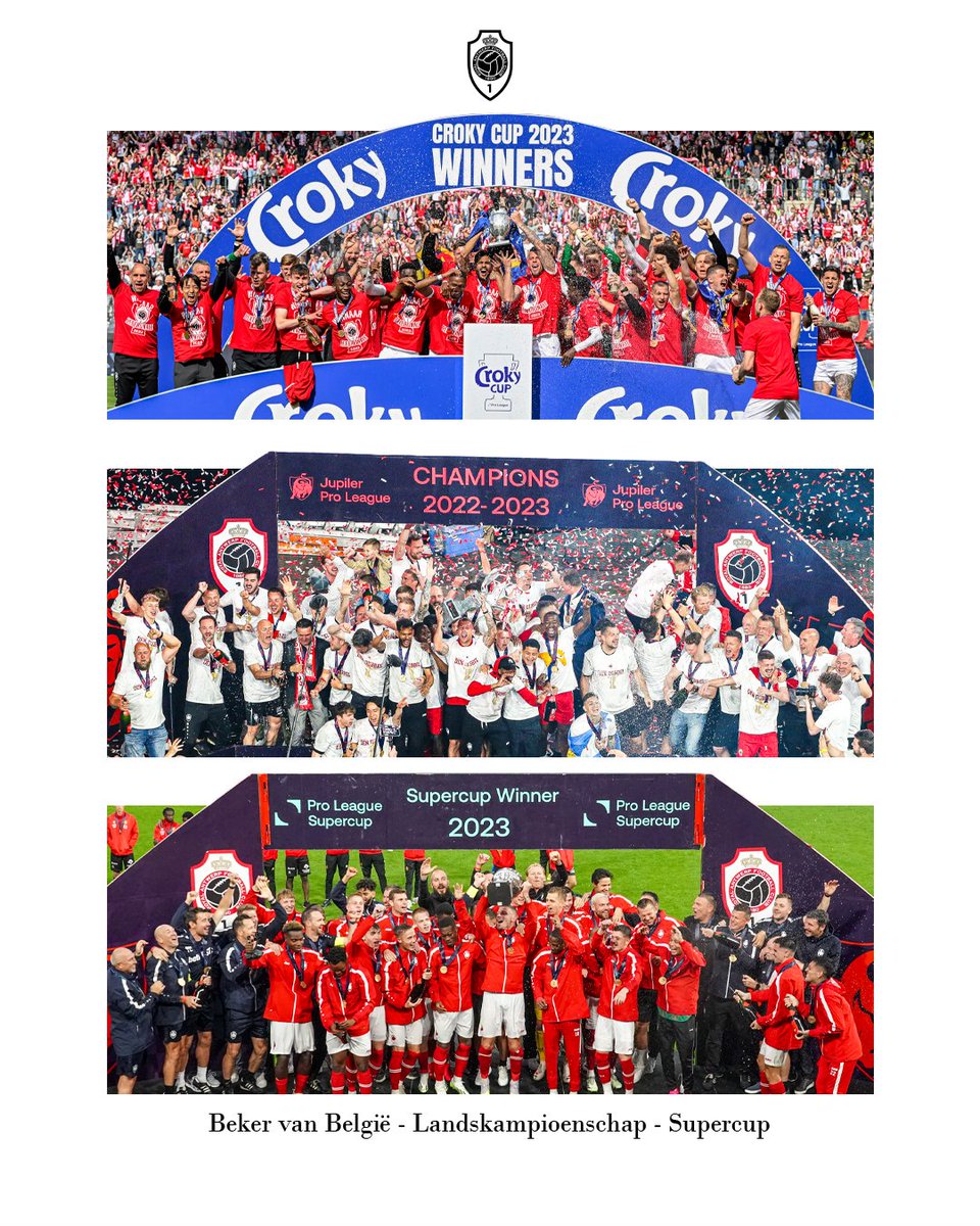 Completed the set! 😍✅

🏆 30/04 - Beker van België
🏆 04/06 - Landskampioenschap
🏆 23/07 - Supercup

The Great Old is zo de eerste Belgische club die de competitie, de beker en de Supercup wint in hetzelfde kalenderjaar! 🔴⚪