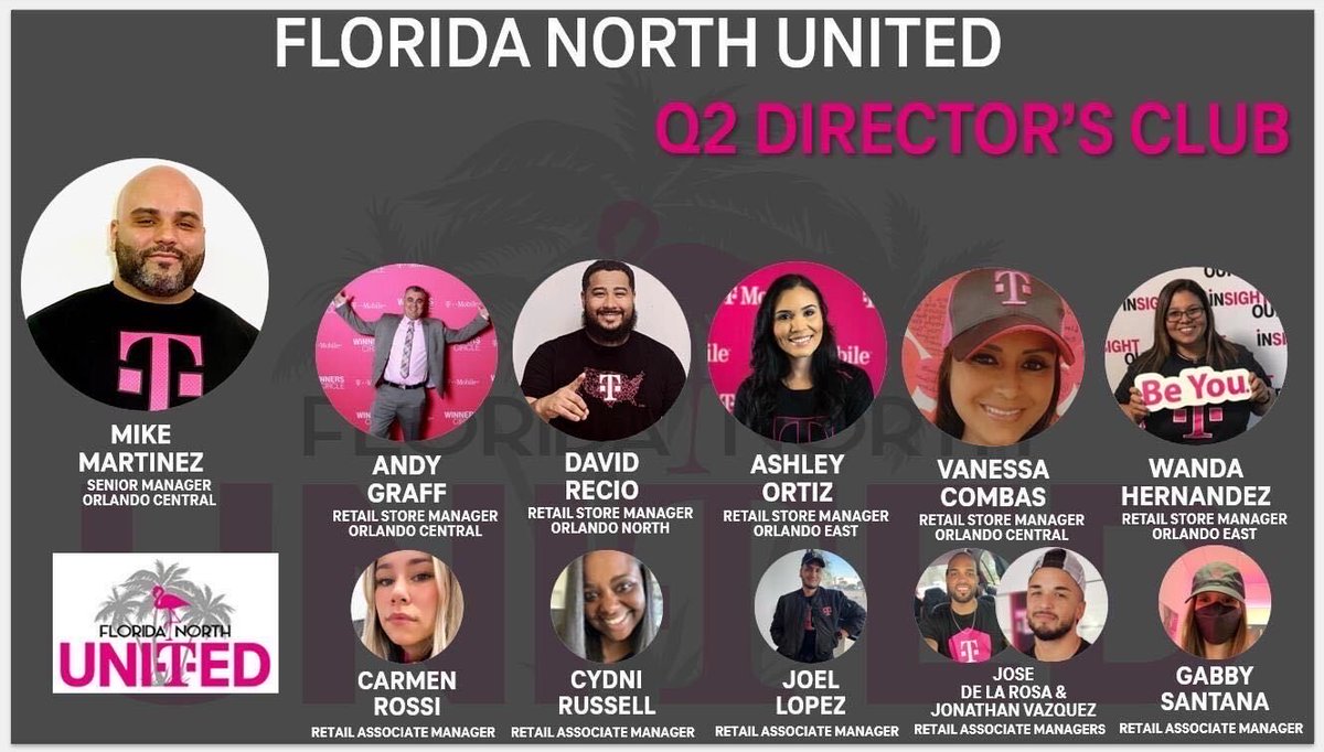 Please join me in congratulating the very best of the best for Q2! Thanks for all you do! #FloridaNorthUnited
