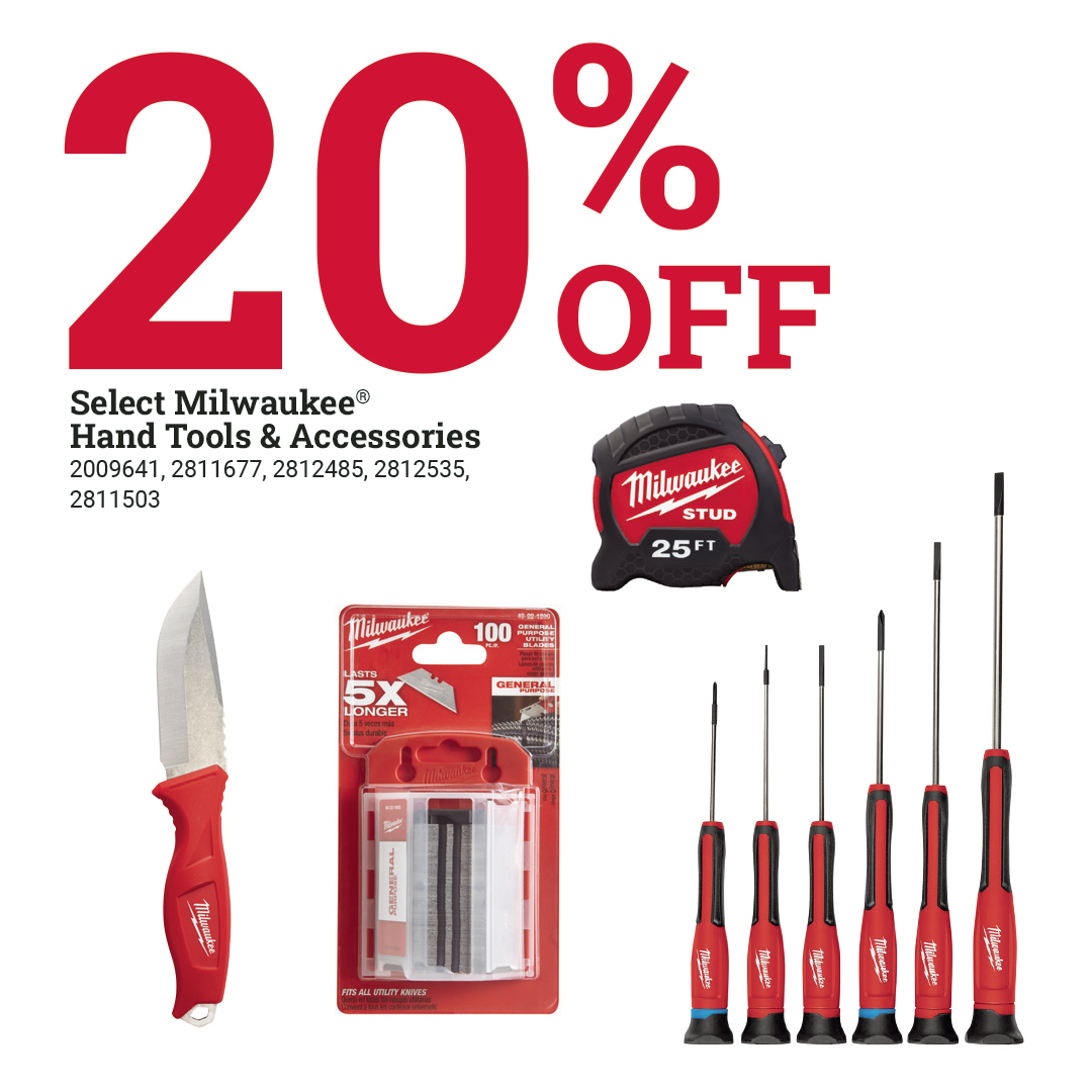 curtsace's tweet photo. Are you looking to expand your tool collection this summer? Don’t miss out on 20% off select Milwaukee® hand tools &amp; accessories. Offer valid at participating locations June 28-July 31. #MyLocalAce https://t.co/DB4IOMaXNm