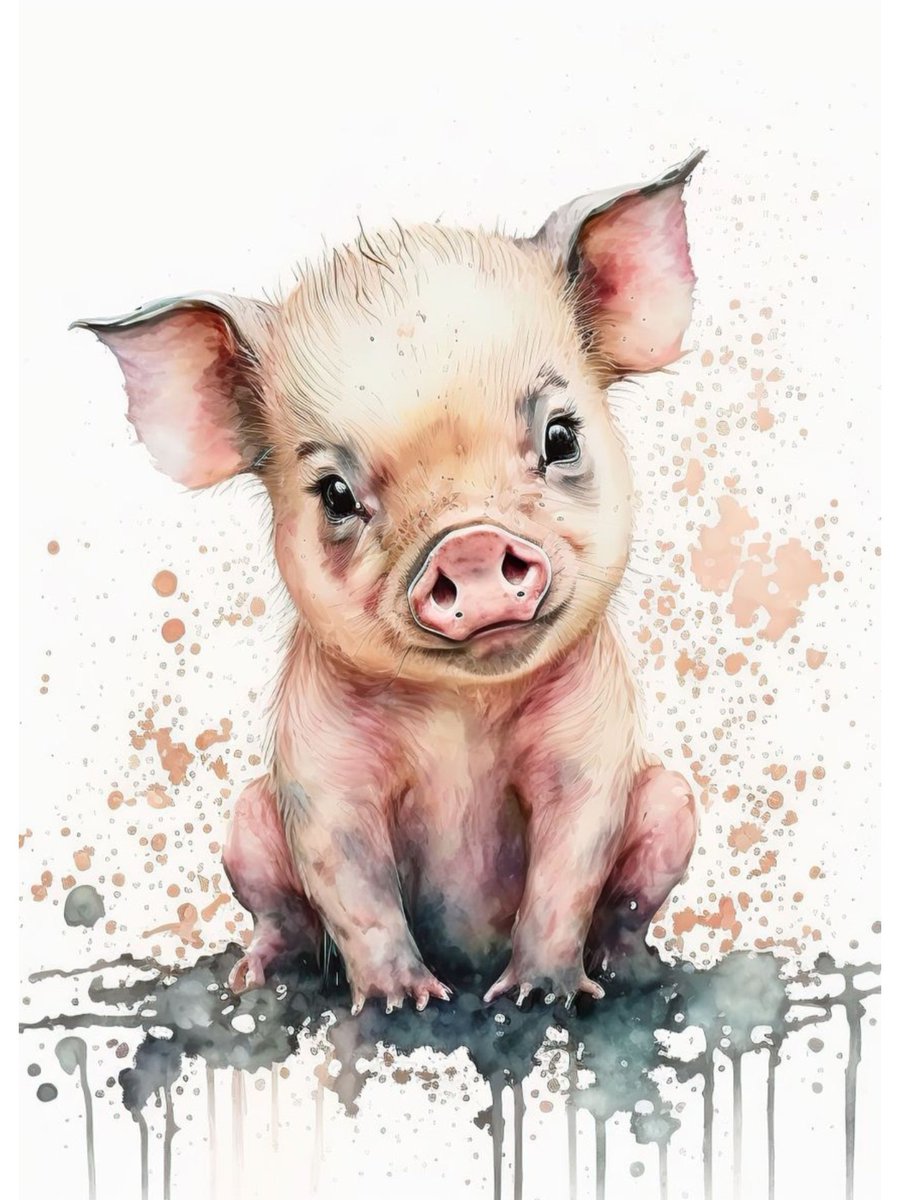 ElseedUg's tweet image. ❤️🎨

Looking for new friends II
water color and acrylics painting on canvas. 
#DPChallenge #piggies #animalsanctuary