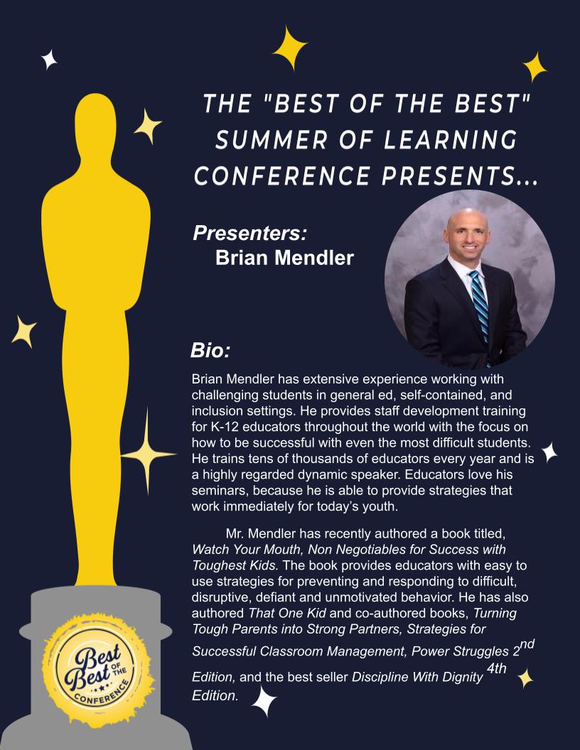 Keynote speaker for our conference tomorrow! We are so excited about our day!