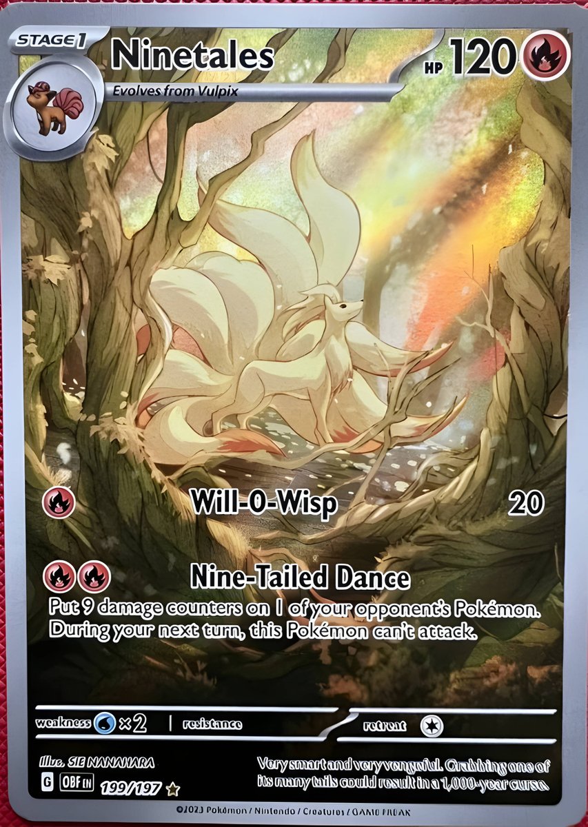 Sneak Peek at Ninetails Secret Rare from Obsidian Flames! #PokemonTCG Sneak Peek at Ninetails Secret Rare from Obsidian Flames! #PokemonTCG