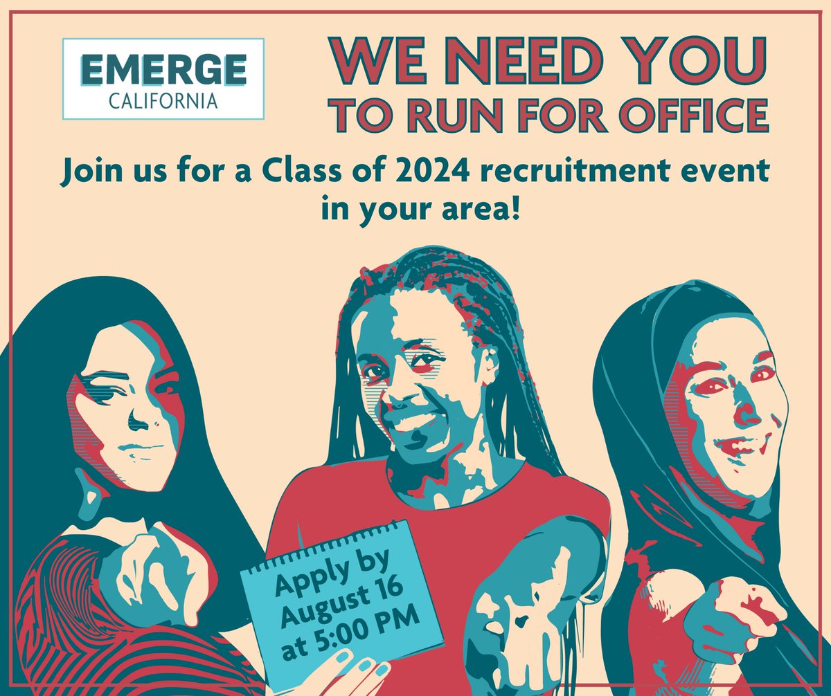 Loving the pics from this weekend's Class of 2024 recruitment event in Riverside!! Thank you to our recruits and Alum Hosts!
Join us at an upcoming event to learn how we train Democratic women to run for office: ca.emergeamerica.org/.../recruitmen…

<a href="/Jocelyn_Yow/">Jocelyn Yow</a> @thatdemtisa <a href="/wu4schoolboard/">Cindy Wu</a>