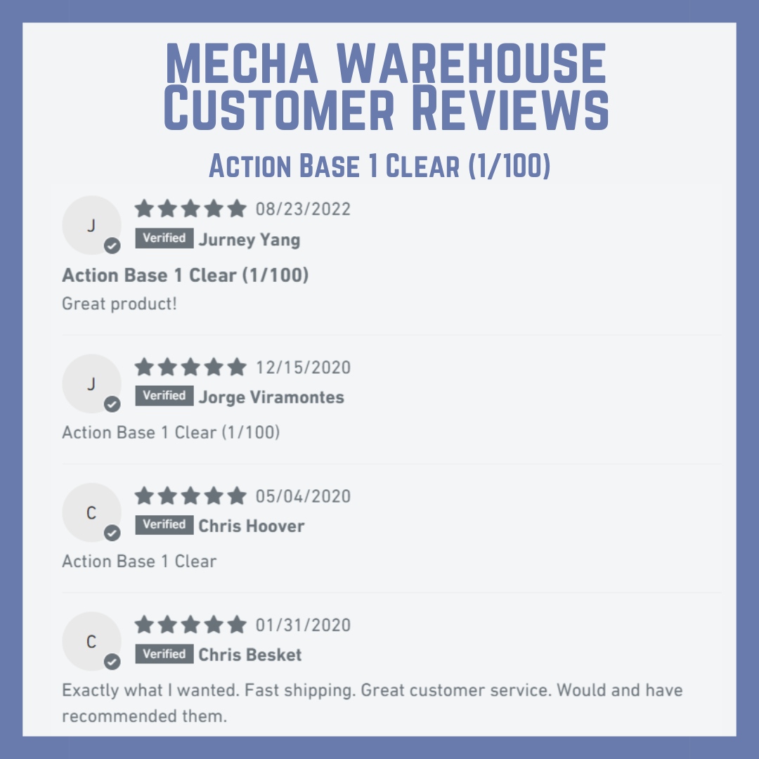 MechaWarehouse's tweet photo. "Exactly what I wanted. Fast shipping. Great customer service. Would and have recommended them."
Product: Action Base 1 Clear (1/100)
Builder: Chris B.
#ActionBase1 #ActionBase #GunplaReviews #MechaWarehouse https://t.co/nw1Xy09KqF