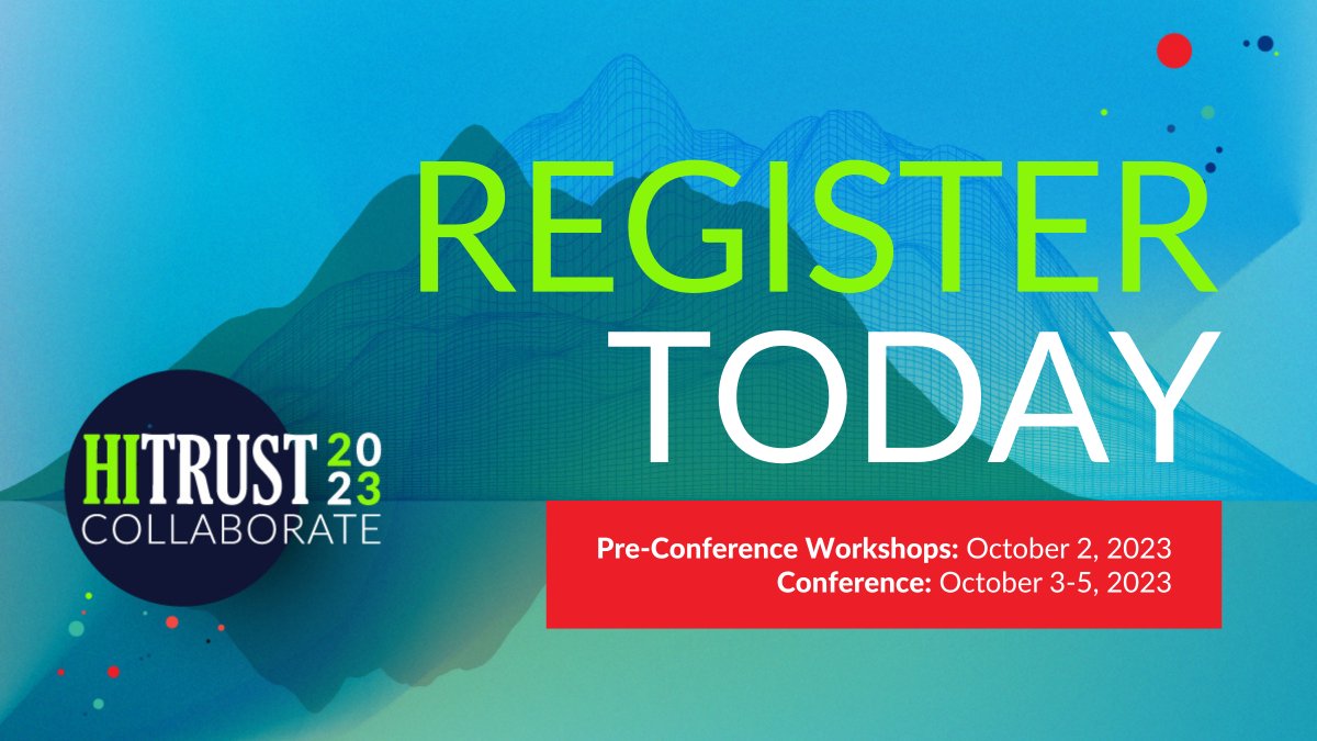 HITRUST's tweet image. Join us at the HITRUST Collaborate conference in Grapevine, Texas on October 3-5, 2023, with pre-conference workshops starting October 2.
 
Register here:  hubs.ly/Q01VNfg20 
 
#HITRUST #HITRUSTCSF #cybersecurity #compliance #ITconference #securityconference