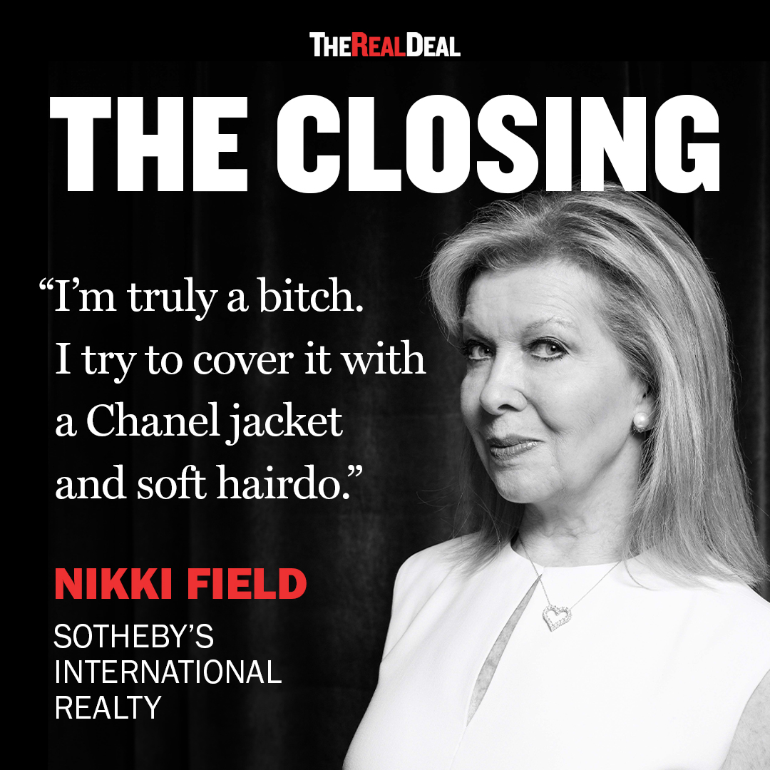 trdny's tweet photo. Nikki Field, the Manhattan luxury agent at the helm of
@SothebysRealty's perennially top team, chats with
@Hitsamty about foreign money, brand-building and her "Catch Me If You Can" days in TRD's latest edition of #TheClosing: https://t.co/ERFuZLENk2 https://t.co/oIR266KZLF