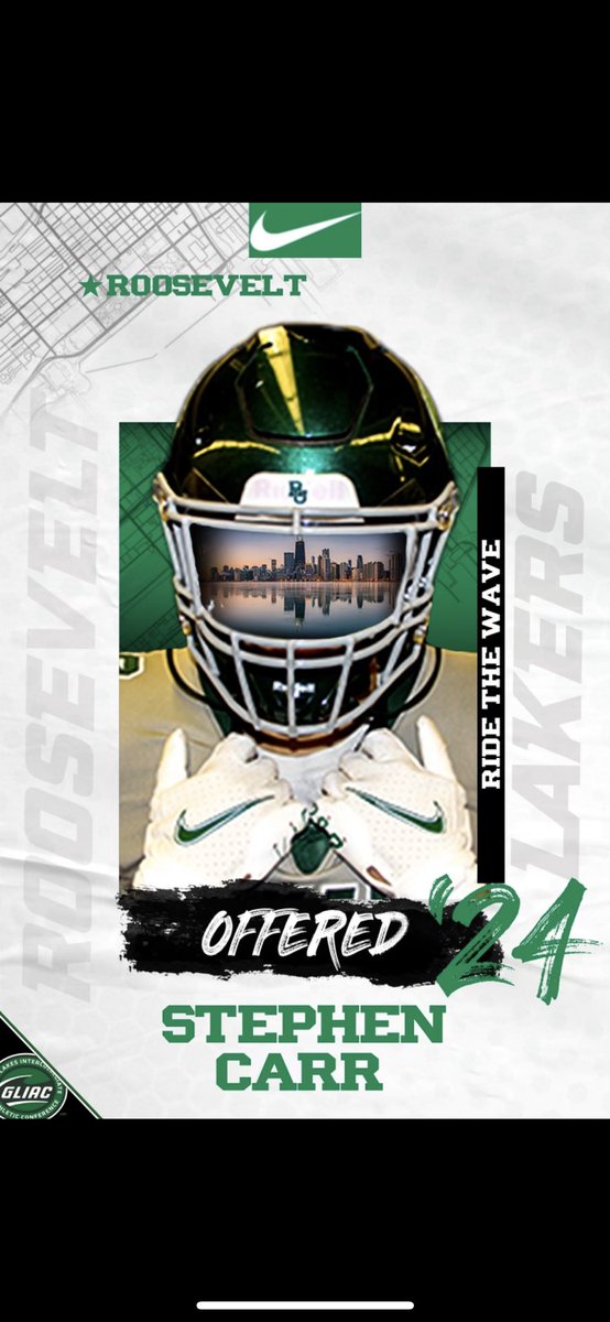 Blessed to receive my 1st offer from <a href="/RULAKERFB/">Roosevelt University Football</a> Thank you <a href="/Coach_Davis42/">C.J. Davis</a>  for a great conversation!
@BHSraiderFB 
<a href="/CoachBigPete/">Peter "Coach Big Pete" Leinweber</a> 
<a href="/EDGYTIM/">Timothy “EDGYTIM” OHalloran</a> 
<a href="/PrepRedzoneIL/">Prep Redzone Illinois</a>