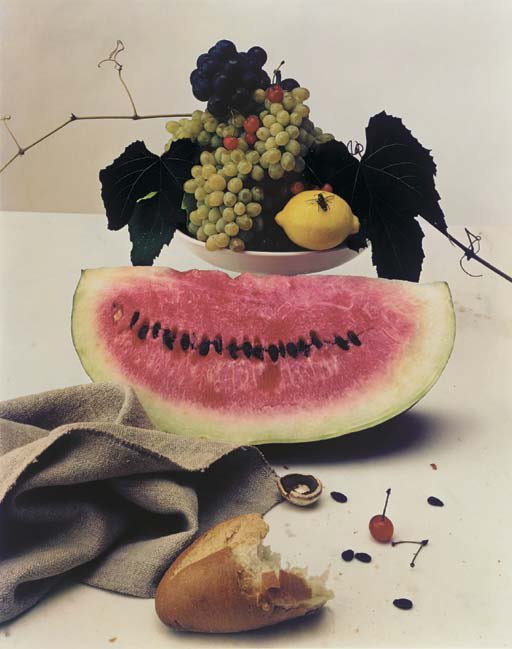 #IrvingPenn (American, 1917-2009) - Still Life with Watermelon, New York, 1947