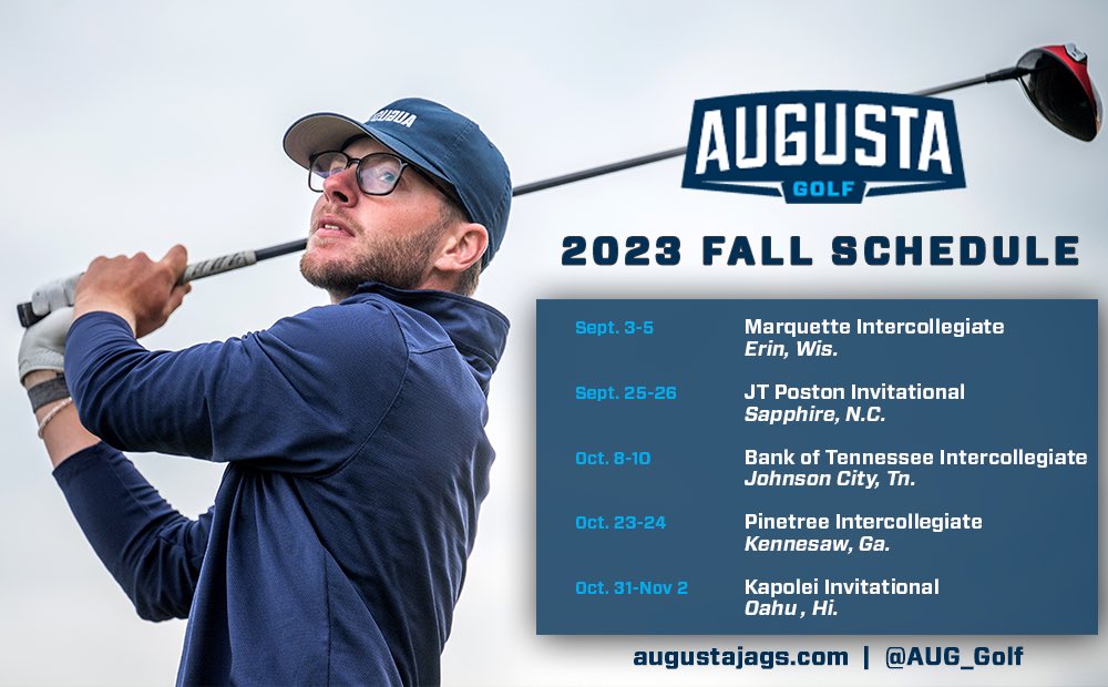 The fall 2023 Men’s Golf Fall Schedule is out! Check out augustajags.com for more info! #gojags