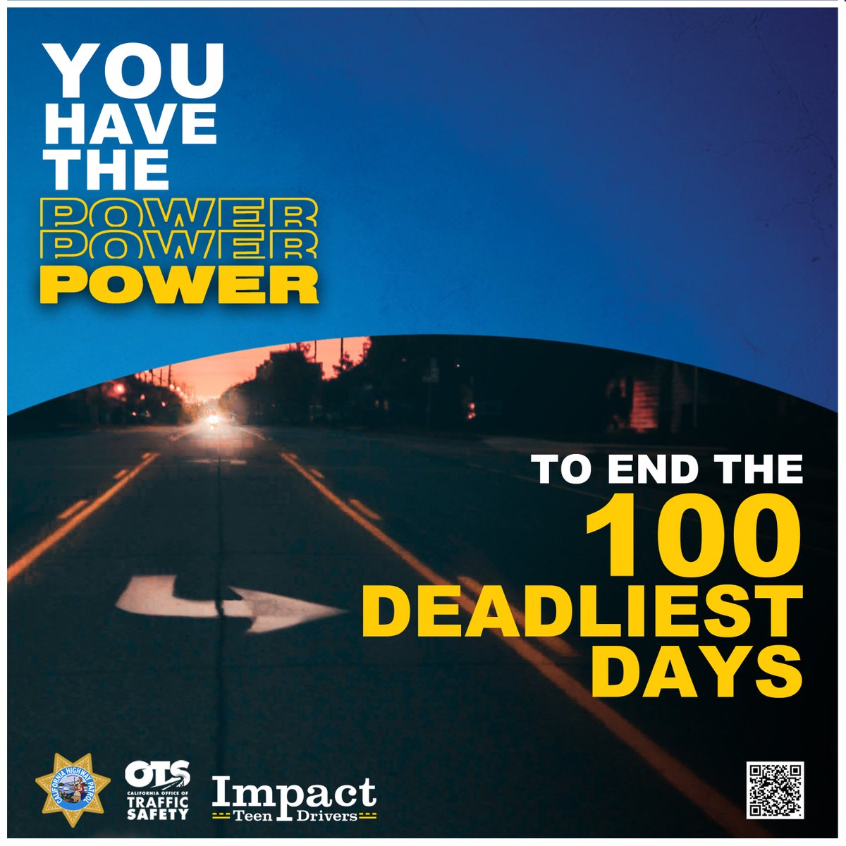 CHP_HQ's tweet photo. Car crashes are not just sad accidents. They are preventable! 75% of crashes are caused by reckless and distracted driving choices. You have the power to speak up for safety. #YouHaveThePower #100DeadliestDays https://t.co/hGmMaqoNjz