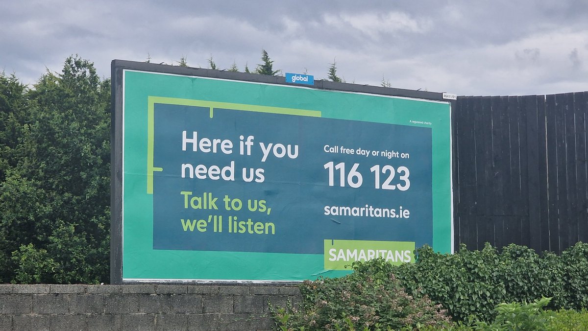 A friendly reminder that you are not alone. Our billboard on the North Road in Drogheda.
We are here if you need us
📞 116 123 📧 jo@samaritans.ie
#TalkToUs #WeListen 💚