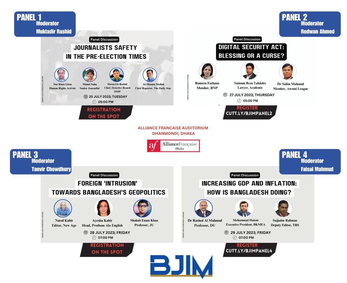 Saimum12's tweet photo. Events by the Bangladeshi Journalists in International Media (BJIM).
#Bangladesh #Digitalsecurityact #privacy #PrivacyMatters #CyberSecurityAwareness #cybersecurity #dataprotection #DigitalRights #dataprivacylaw #BJIM https://t.co/SvMjzoS216