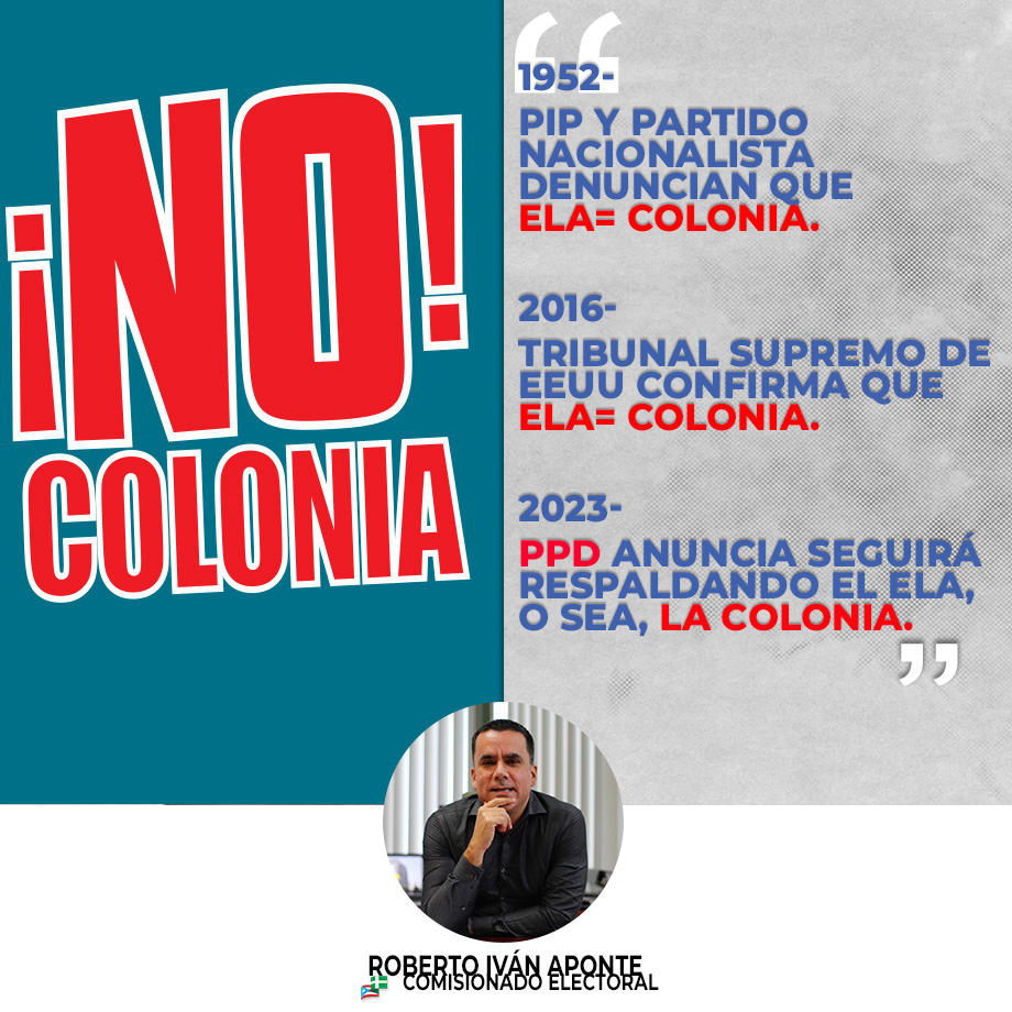 ComisionadoPIP's tweet photo. ¡NO a la Colonia! https://t.co/i68sc5HRz9