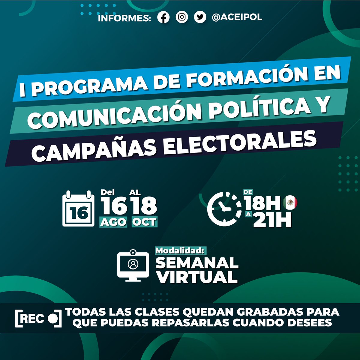 AconpolQRO's tweet photo. ¡Destaca en el mundo de la política! 🎓🗳️ 

Únete a nuestro programa de formación en Comunicación Política y Campañas Electorales. 

🎯 Regístrate ahora y potencia tus conocimientos en #Compol: https://t.co/0otKg5U9UJ https://t.co/Bo24JVtjNW