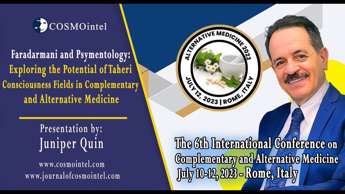 اطلاعیه استاد #محمدعلی_طاهری در خصوص ارائه #فرادرمانی و #سایمنتولوژی در ششمین کنفرانس بین المللی طب مکمل و جایگزین ایتالیا

لینک اطلاعیه در سایت ⏬
mataheri.com/the-6th-intern…

لینک تلگرام⏬
t.me/mataherinews2/…

لینک یوتیوب⏬
youtu.be/vg0Duo65Rms

لینک مرکز تحقیقات علمی حوزه