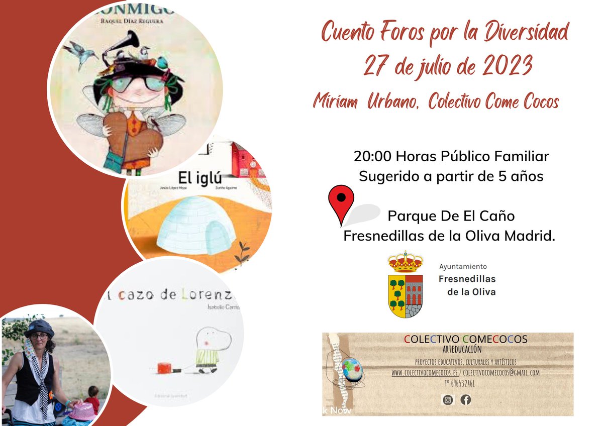 Jueves de Cuento en el Parque del Caño. El próximo jueves 27 a las 20 hs. presentaremos al Colectivo Come Cocos. No te lo pierdas.
fresnedillasdelaoliva.es/2023/07/24/jue…