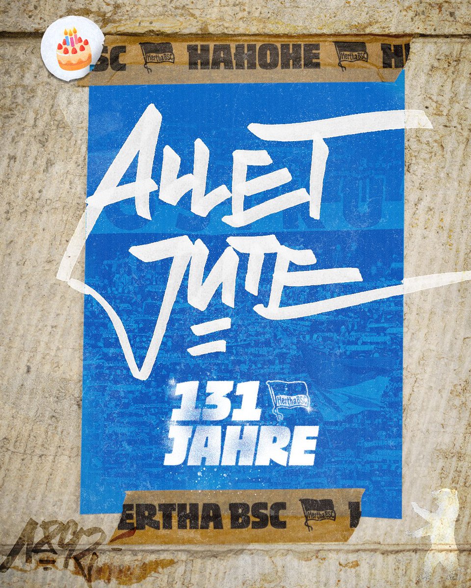 HerthaBSC's tweet photo. 1️⃣3️⃣1️⃣ Jahre Hertha BSC! 🎂 💙🤍

#HaHoHe https://t.co/RTZmteDzB0