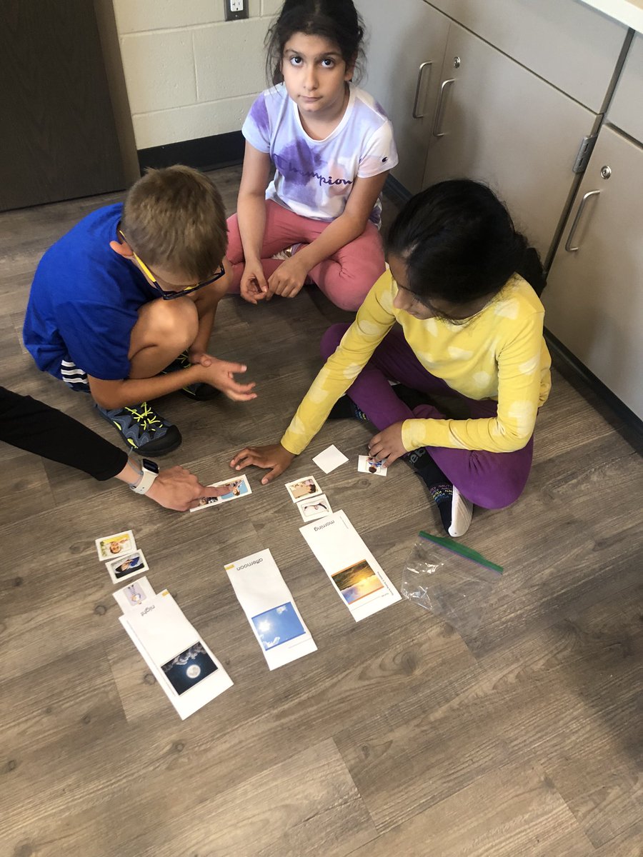 Students practice oral language when talking about morning, afternoon, and night activities.  #SLCSJumpStart