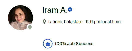 IramAslam17's tweet photo. 🌟Celebrating a Milestone!

I'm overjoyed to announce that I've achieved a 100% Job Success Badge on @Upwork  
An accomplishment that speaks to the quality of my work and the satisfaction of my clients.
Here's to more incredible opportunities and success ahead!
#UpworkSuccess https://t.co/LUo3ICL0au