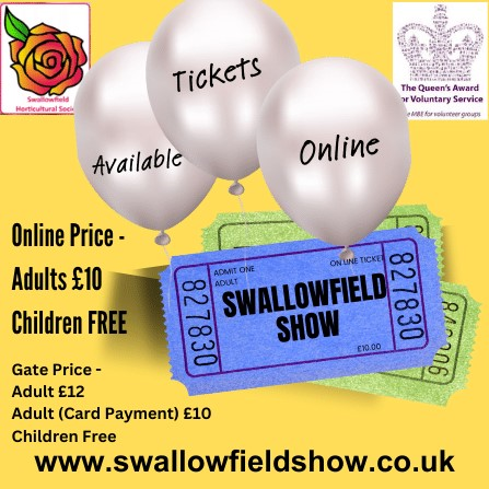 SwallowfieldThe's tweet photo. Please share this great news .........

Ticket sales for the 2023 Swallowfield Show are now live!
https://t.co/Z9y2myaGGE
And Children (up to 18) still go free !!

Online Price -
Adults £10
Children FREE

Gate Price -
Adult £12
Adult (Card Payment) £10
Children FREE https://t.co/X3qWqFiLCt