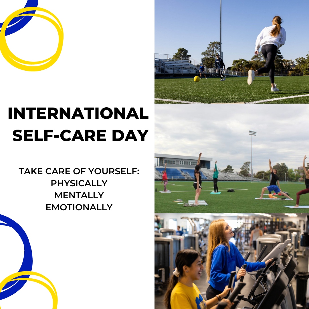 UMKCRec's tweet image. Today is International Self-Care Day! Being physically healthy allows us to have better health overall, including mental health. When taking care of our bodies, it can be fun, by engaging in activities with friends and doing things that work for each individual.