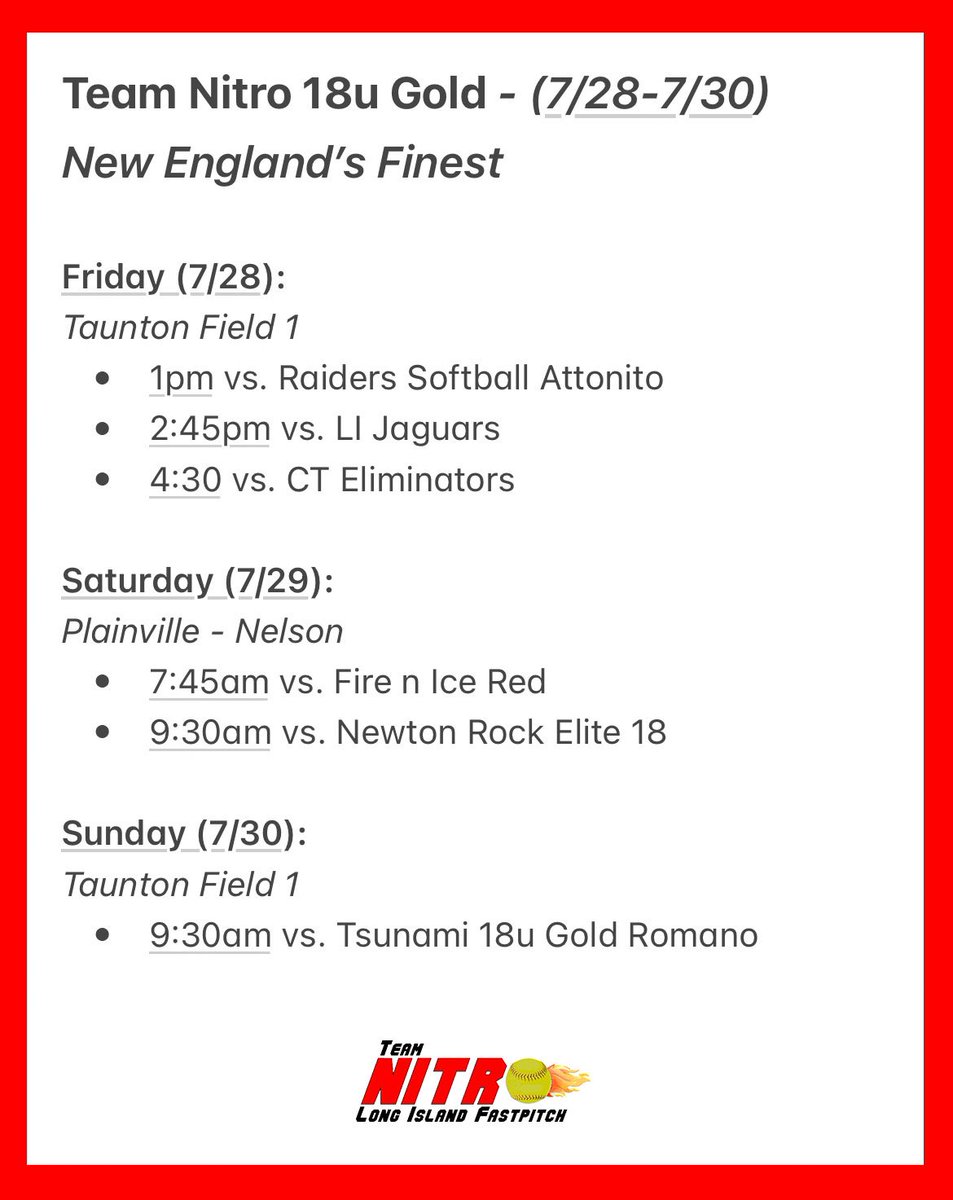 MarissaNoso's tweet photo. This Weekends New Englands Finest Showcase Schedule!! https://t.co/eGDDUMM7YX