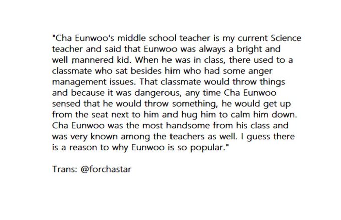 snowflakes520's tweet photo. @kpophappenings_ Amazing personality + Considerate kind + hardworking + Intelligent + Smart + Funny+ Hardworking + Good Actor + Good Vocalist + Good pianist + Good Sportsman (Basketball and Soccer) + Lyricist + Composer + Amazing MC + all Round Entertainer = CHA EUNWOO
#CHAEUNWOO https://t.co/8WCFwL0U5r