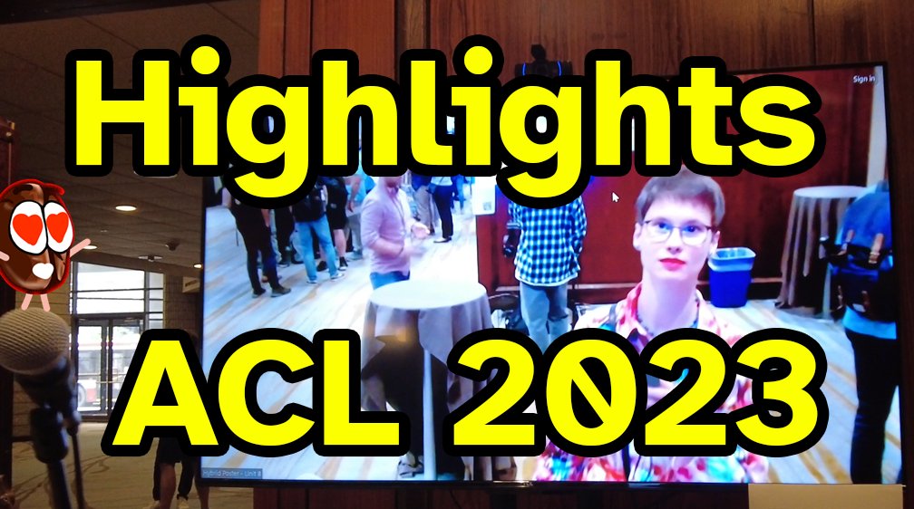 AI Coffee Break with Letitia (@aicoffeebreak) on Twitter photo We summarized the #acl2023nlp Toronto conference for you with some poster recordings and author interviews! 👇
🎬 youtu.be/-Agcr0nawuk
Featuring <a href="/s_tworkowski/">Szymon Tworkowski</a> <a href="/jasivan_s/">Jasivan Sivakumar</a> <a href="/kundan_official/">Kundan Krishna (at ACL 2O25)</a> <a href="/ebugliarello/">Emanuele Bugliarello</a> <a href="/leoduw/">Leo Du</a> <a href="/_florianmai/">Florian Mai</a> <a href="/franz_nowak/">Franz Nowak</a> <a href="/PaulDarm/">Paul Drm</a> <a href="/MoritzPlenz/">Moritz Plenz</a> and <a href="/JayAlammar/">Jay Alammar</a> 👏 We summarized the #acl2023nlp Toronto conference for you with some poster recordings and author interviews! 👇
🎬 youtu.be/-Agcr0nawuk
Featuring <a href="/s_tworkowski/">Szymon Tworkowski</a> <a href="/jasivan_s/">Jasivan Sivakumar</a> <a href="/kundan_official/">Kundan Krishna (at ACL 2O25)</a> <a href="/ebugliarello/">Emanuele Bugliarello</a> <a href="/leoduw/">Leo Du</a> <a href="/_florianmai/">Florian Mai</a> <a href="/franz_nowak/">Franz Nowak</a> <a href="/PaulDarm/">Paul Drm</a> <a href="/MoritzPlenz/">Moritz Plenz</a> and <a href="/JayAlammar/">Jay Alammar</a> 👏