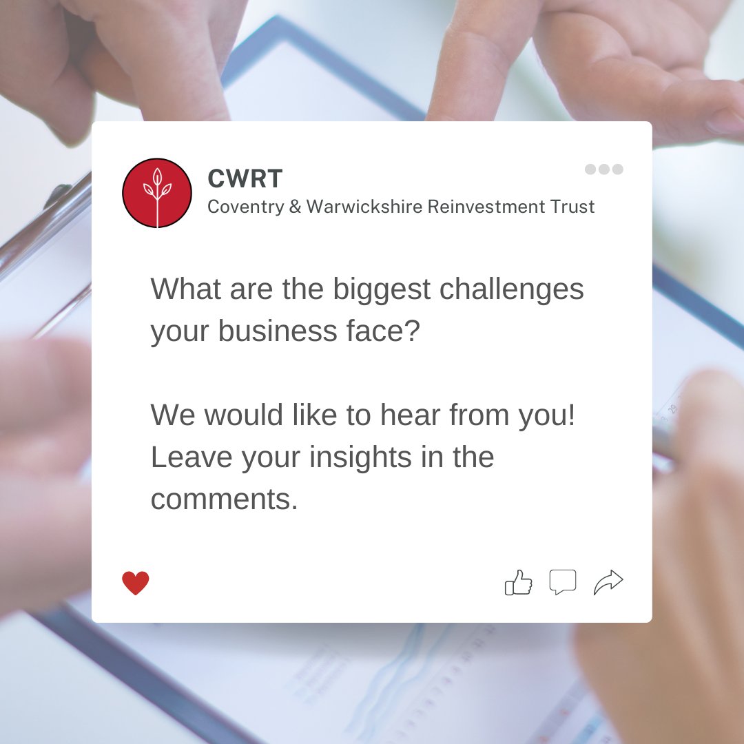 CWRTBizSupport's tweet image. We are seeking your insights! 🤔🔍 Calling all entrepreneurs and business minds! We want to hear about the challenges your business is encountering in today&apos;s economy.

Share your wisdom and experiences, let&apos;s learn and grow together!
@resp_finance