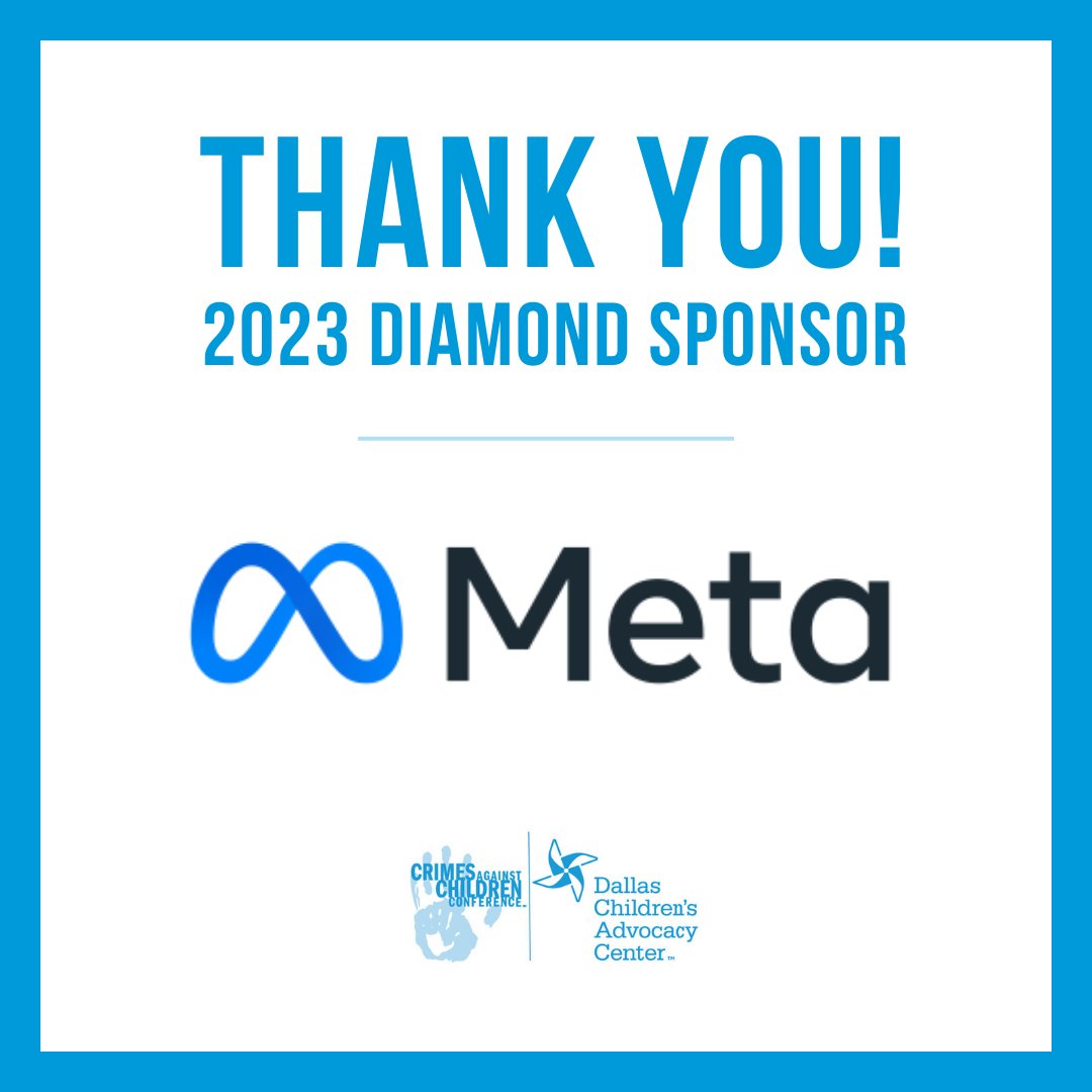 Thank you @meta for your commitment to helping fight crimes against children and sponsorship of this year's CACC!

#crimesagainstchildrenconference #cacc2023 #cacc23