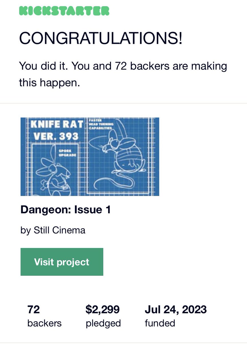 We did it!!! Thank you to all our amazing backers and supporters who helped us the first issue of Dangeon a reality! We love you all! Now. A day’s rest…and then <a href="/HoytSilva/">Dangeon #1 live on Kickstarter now!</a> and I get to work!