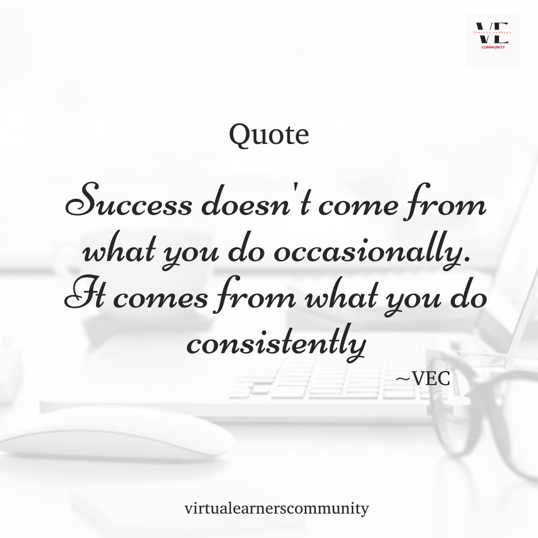 Virtual_Earners's tweet photo. The moment we stop trying, we begin to fail...
Consistency is the key to success. This week, be consistent and never stop believing in yourself because if you don't, no one will.
Consistency is the key, this is the way to mastery..
We are rooting for you ๐
#virtualearners #quote https://t.co/MhlfVp2oUH