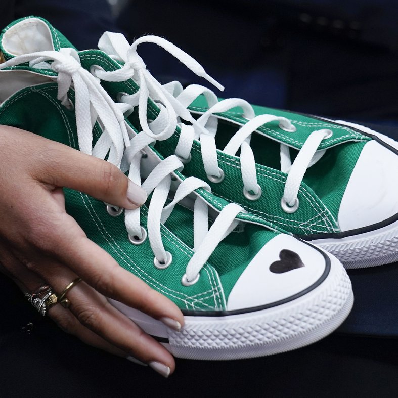 Shameless: Rep. Lauren Boebert is being called out for the weak sauce excuses she is offering for why she callously threw in the trash the memorial pin of 10-year-old Uvalde shooting victim Maite Rodriguez.

The memorial pin is a pair of green Converse sneakers — the only way her