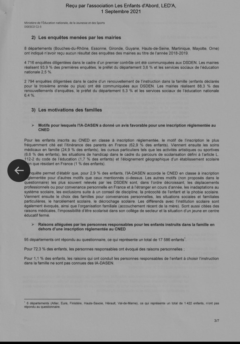 pousselibre77's tweet photo. Mr le ministre @GabrielAttal voici une enquête sur l'instruction en famille. Le retour au régime déclaratif est évident ! #ief #instructionenfamille #diversitééducative #éducation #mercinosenfantseniefvontbien https://t.co/ONXyVEhpnp