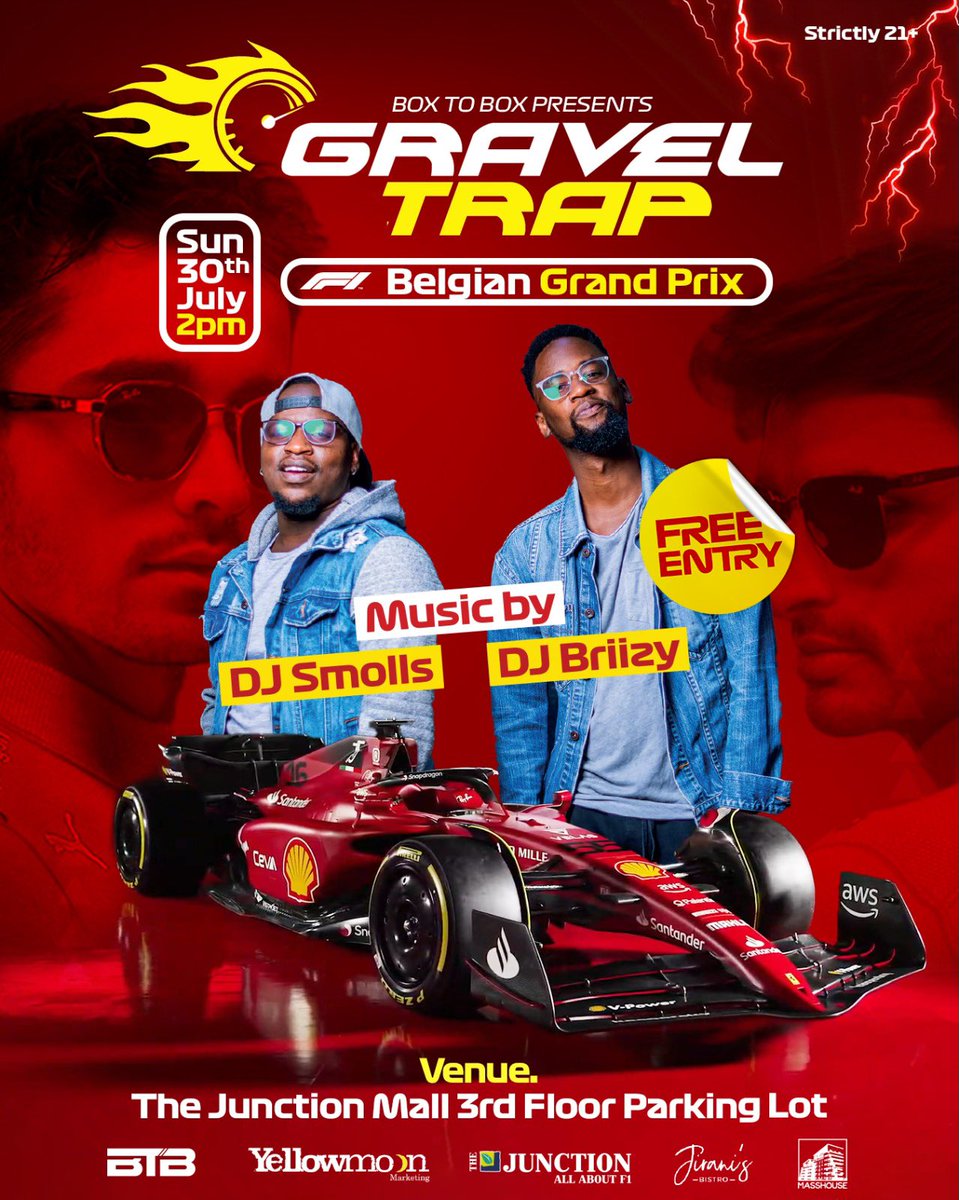 boxtoboxregista's tweet photo. #GravelTrap is back at it this weekend for the #BelgiumGP at @thejunctionmall!
Entry is FREE!
#f1 #formula1 https://t.co/w470Hw6zYT