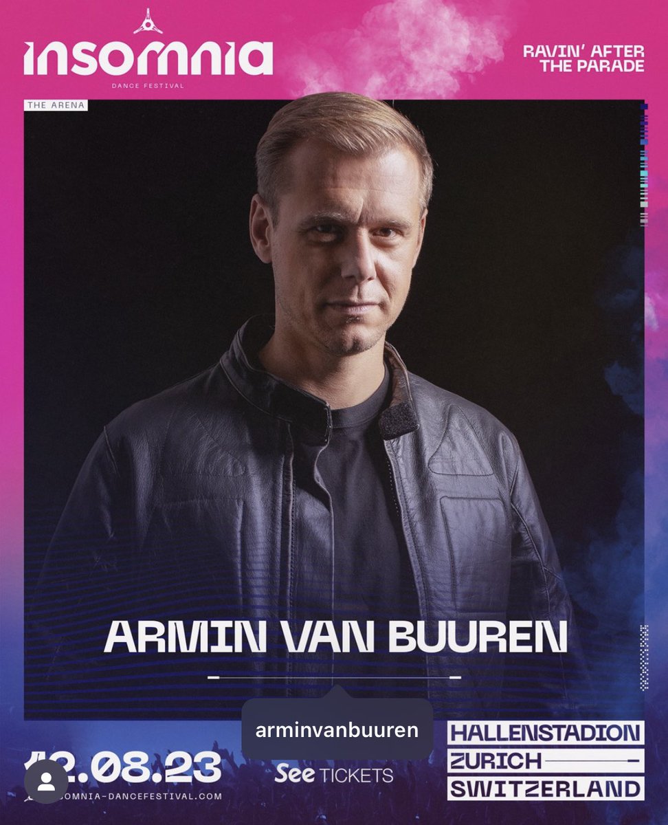 So cool to hear you again in Switzerland after almost 10 years🤝 <a href="/arminvanbuuren/">Armin van Buuren</a> 
⬇️
insomnia-dancefestival.com