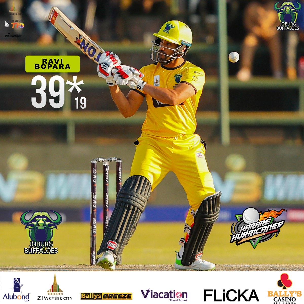 JoburgBuffaloes's tweet photo. "π₯ Ravi Bopara on Fire! β‘οΈ A blistering knock of 39 runs in just 19 balls against Harare Hurricanes! ππ₯ #CricketStunner #BoparaMagic #JoburgBuffaloes"
#ZimAfroT10 #T10League https://t.co/MAKaNCBToO