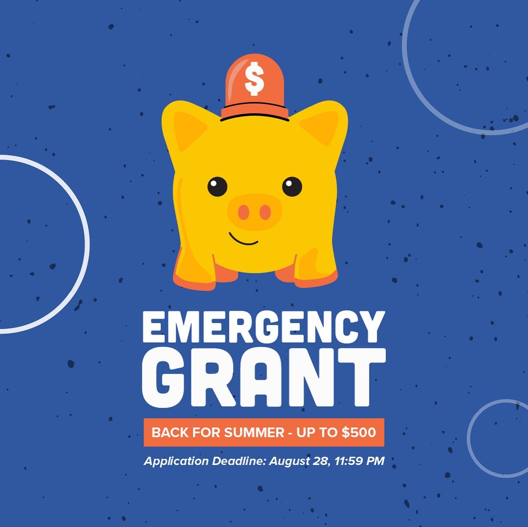 SCSU’s Emergency Grant is back and now open for applications!

Eligible applicants can receive up to $500 in funding for any emergency needs.

Apply now using the link in our bio!

For more information about our grants, contact our VP Equity Denise Nmashie at equity@scsu.ca!