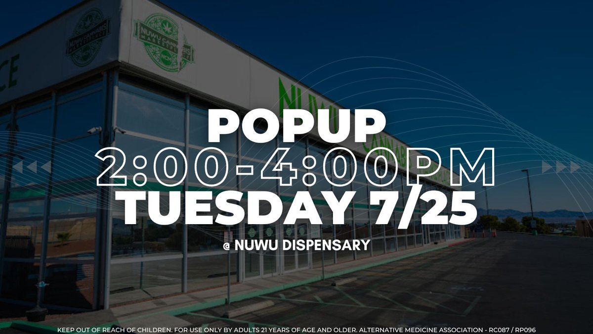 We are back at <a href="/NUWULV/">NUWU LV</a> today from 2:00-4:00pm! Come visit us and ask for your favorite AMA and Level X products.

#Nuwu #CannabisCommunity