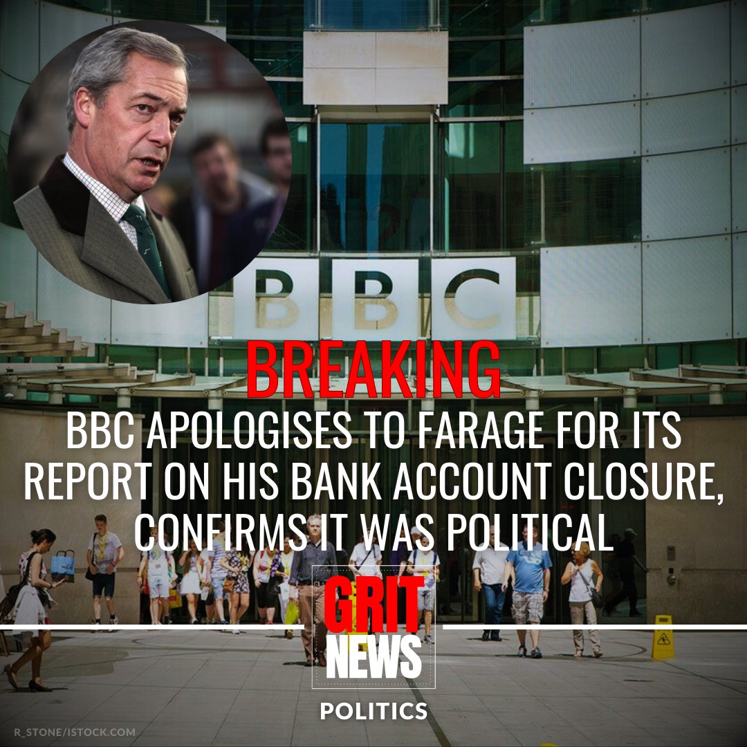 BREAKING: As the BBC loses credibility rapidly, it has now formerly apologised to political figure <a href="/Nigel_Farage/">Nigel Farage MP</a> over its report about the closure of his account.

Back on 4 July, the BBC had reported that Farage no longer met the "financial requirements" for Coutts, the private