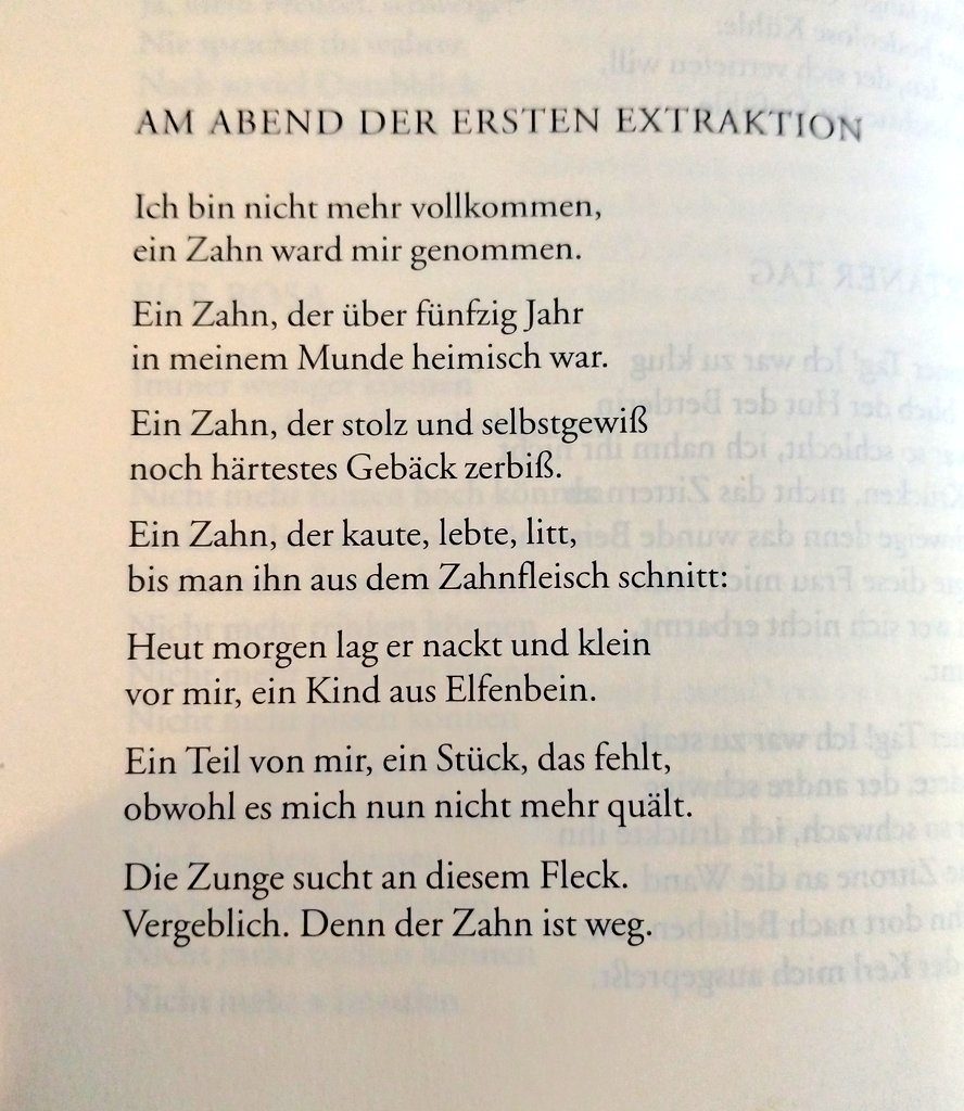 Wurzelspitze🦷🔍👨‍⚕️ on Twitter ""Am Abend der ersten Extraktion" Gedicht von Robert Gernhardt