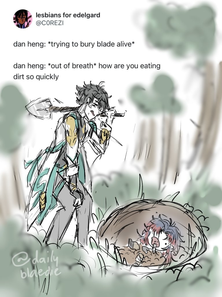 DailyBlaedie's tweet photo. The things you do to keep ur ex away...
(But does it really work-)

#bladehsr #blade #danheng #honkaistarail #honkaistarrailfanart #hsr #renh https://t.co/Iv80HCGITK