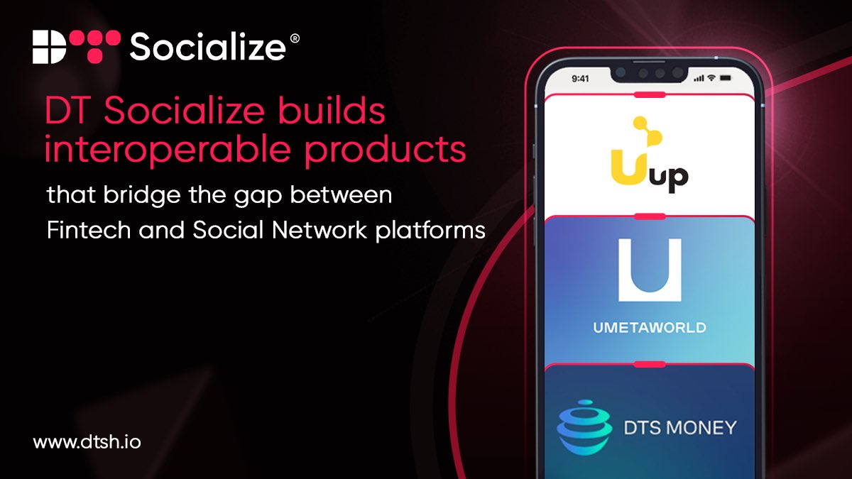 dtsocialize's tweet image. At DT Socialize, we believe in the power of data and its potential to transform the way we interact with finance and social networks.

📊 Through our unique approach to data collection and utilization, DT Socialize brings you interoperable products💱 #DTSH #Metaverse #SocialApp