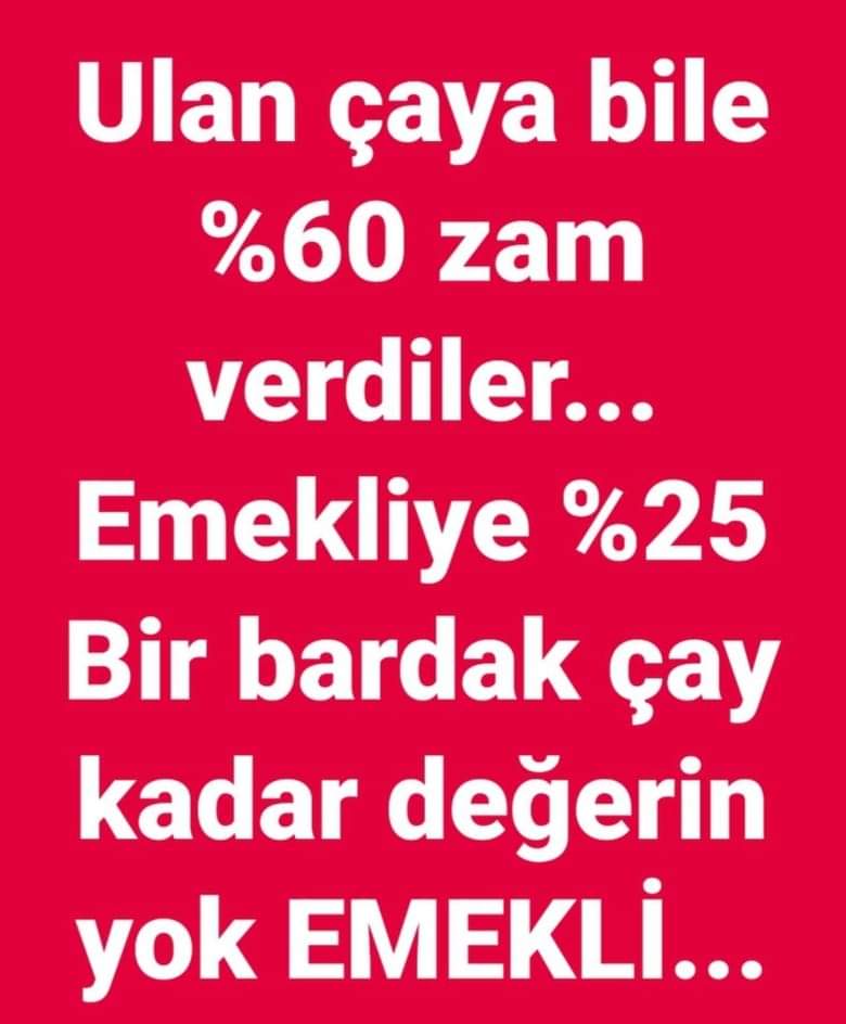 Yandaş emekliler nerde
hangi deliğe girdiniz lan

 #EMEKLİYE8077ZAM