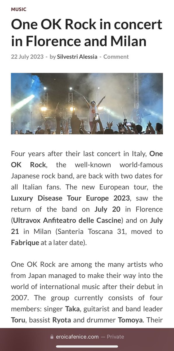 “For lovers of Japanese pop-rock, #ONEOKROCK is an unmissable gem: gritty and with great talent… Taka has, in fact, announced that they are working on a new album and next year he will certainly see a new world tour.” 

Can’t wait for the new album‼️🤩

<a href="/ONEOKROCK_japan/">ONE OK ROCK_official</a>