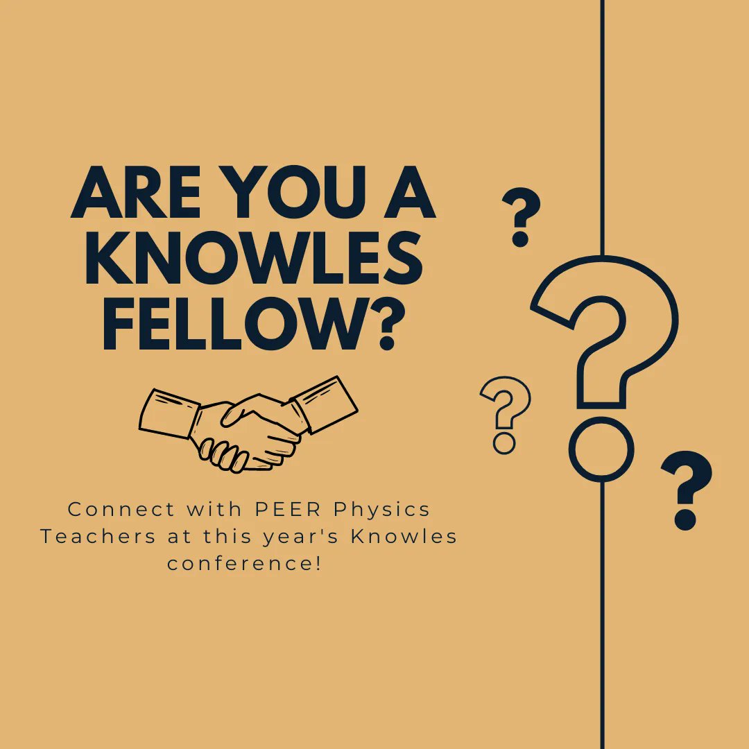 This year Melissa Kovar, a PEER Physics Teacher and Knowles Fellow, will be attending the annual Knowles conference in Philadelphia, sharing about PEER Physics, and making connections with other PEER Physics teachers. We’d love for you to connect this summer! 

@KnowlesTeachers