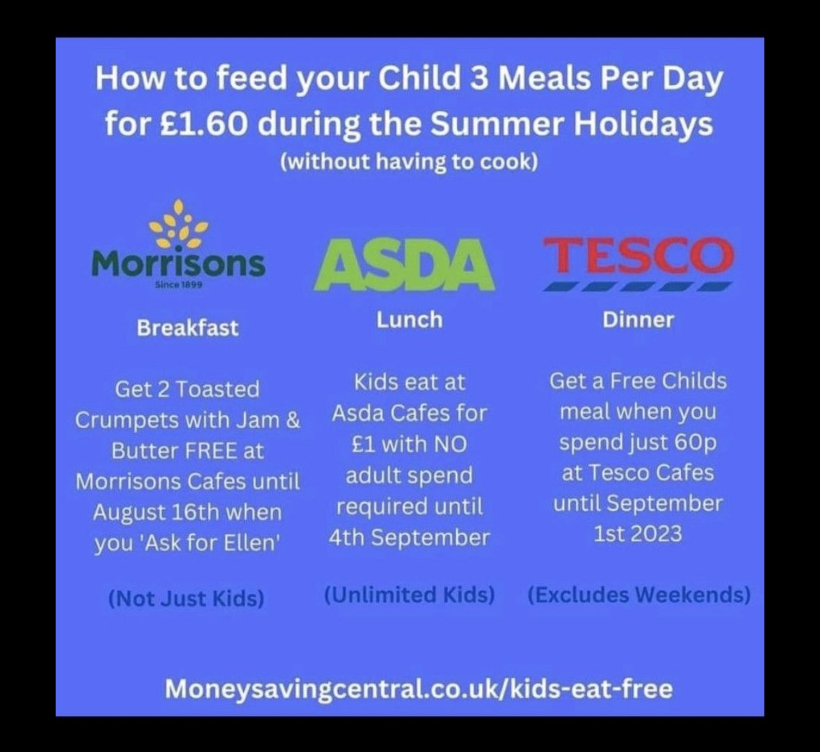 A little something for the parents and carers out there. 
#SummerHolidays #HowTo #everylittlehelps #nocookingrequired