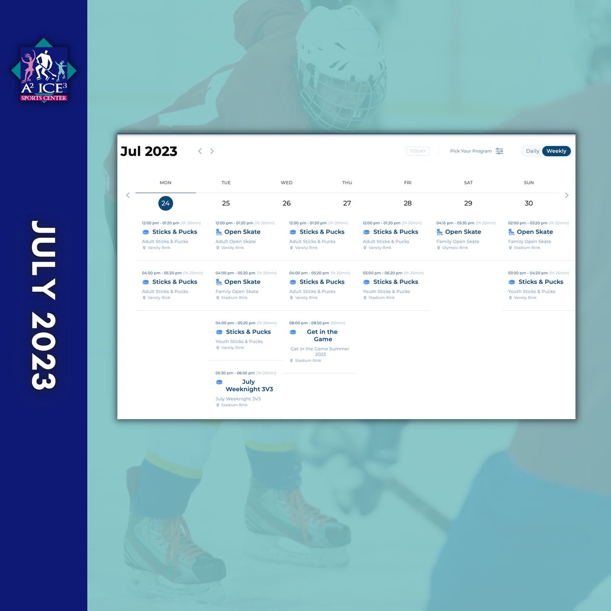 BiggbyIceA2's tweet photo. 🥵Beat the heat with drop-in programs at the ice rink this week! 

⛸️ Join us for a week filled with thrilling on-ice action and unforgettable moments!

https://t.co/3lLCoeDIht https://t.co/ENKUGO3FIB