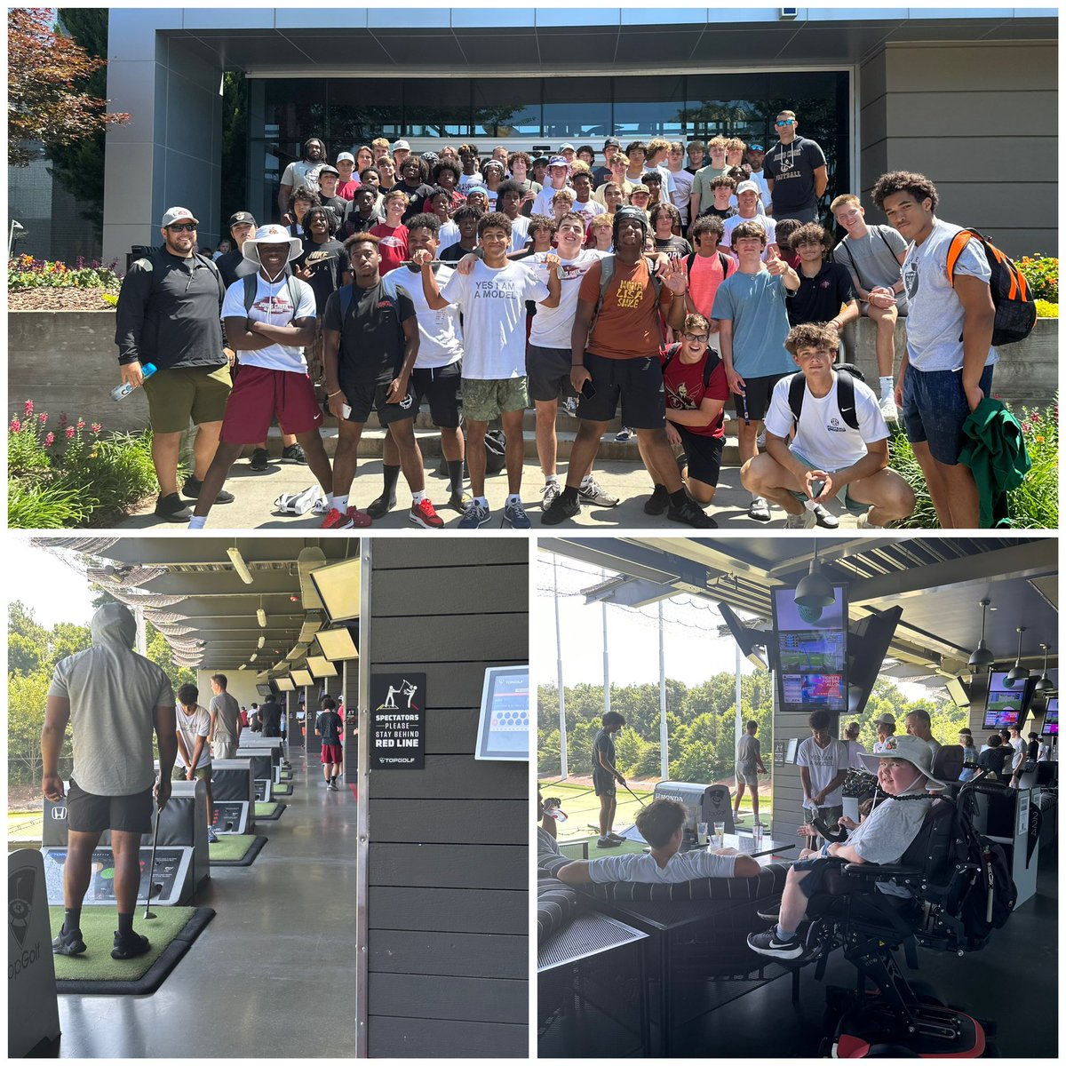 Thank you to @Topgolf for a fantastic time . We had a little long drive and closest to the pin competition. Thanks to the parents for organizing it. @LeadGladiator @jcgladiators @JCFBRecruits