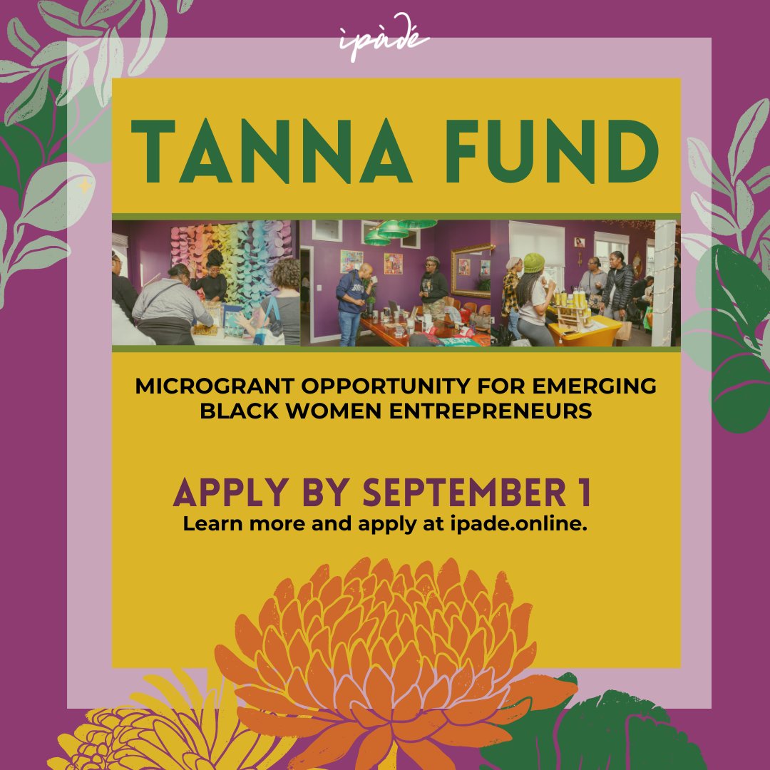 marigoldeffect's tweet image. 📣 Attention entrepreneurs! The Tanna Fund @ipadewoc is now open for early-stage Black women and gender-expansive business owners in the DMV. Apply today for a microgrant! Deadline: September 1.#ProudSustainer  
lnkd.in/eHrP_d-a

#smallbusiness #creators #microgrant